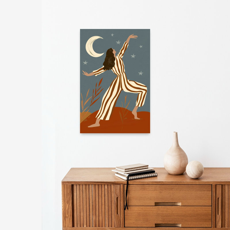 «Moonlit Dance Dreamy Peaceful Serene Nature Landscape», reproduction d'art murale, 24" H x 16" W