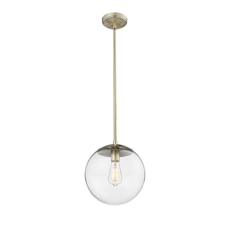Gold Globe Glass Pendant Light with Adjustable Rod