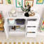 Buffet en bois 89,70 pouces avec table extensible et tiroirs-1026036759