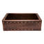 33" Hammered Copper Apron Front Single Basin Kitchen Sink w/ Barrel Strap Design