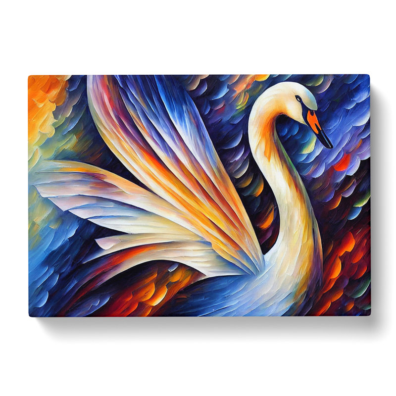 Swan Painting Vol.1 Abstract - Wrapped Canvas, 50cm H x 76cm W x 3cm D