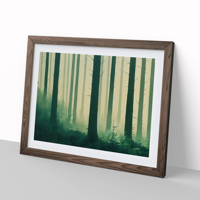 Brave Forest - Single Picture Frame Print, 34cm H x 46cm W x 2cm D, Walnut Framed