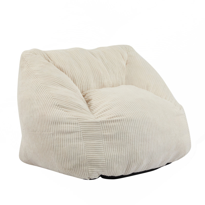 Fauteuil à billes Olbia, fausse fourrure beige