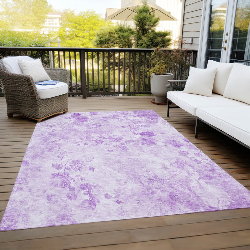 Alta Washable Floral Indoor / Outdoor Rug, Rectangle 10' x 14'