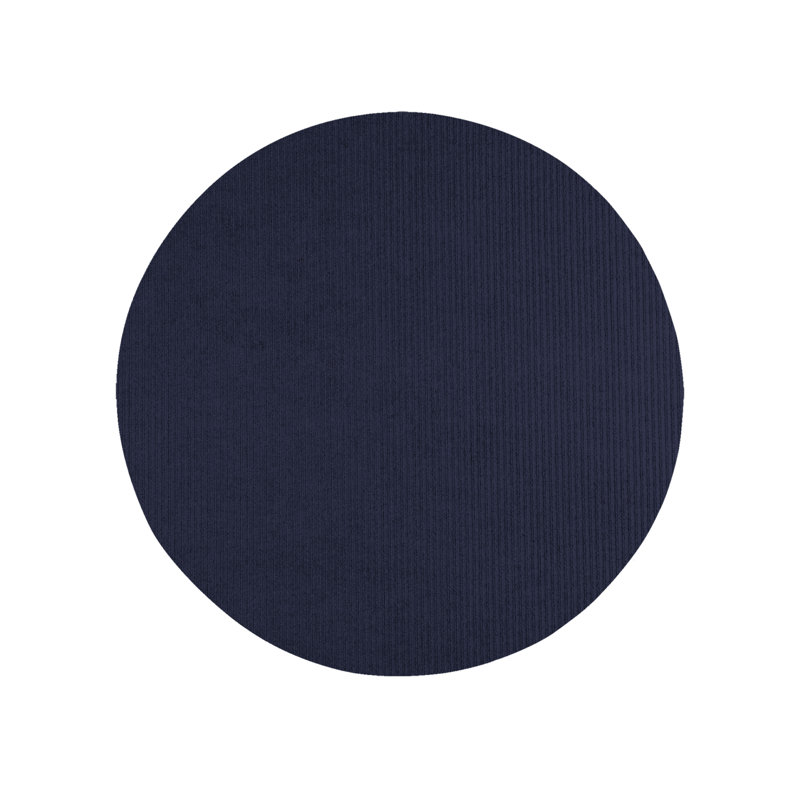 Tapis intérieur / extérieur tissé à la machine de couleur unie ultra bleu Estiven, Rond 11 pi