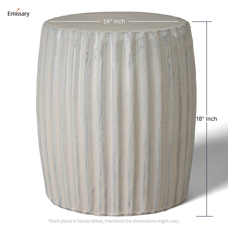 Vitaly Garden Stool, Milk White