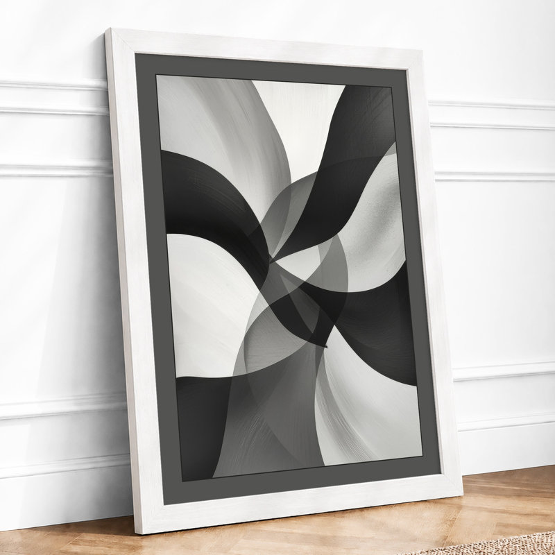 Spiral Vortex Geometric - Framed Print, A4 - 29.7 x 21.0 cm, White