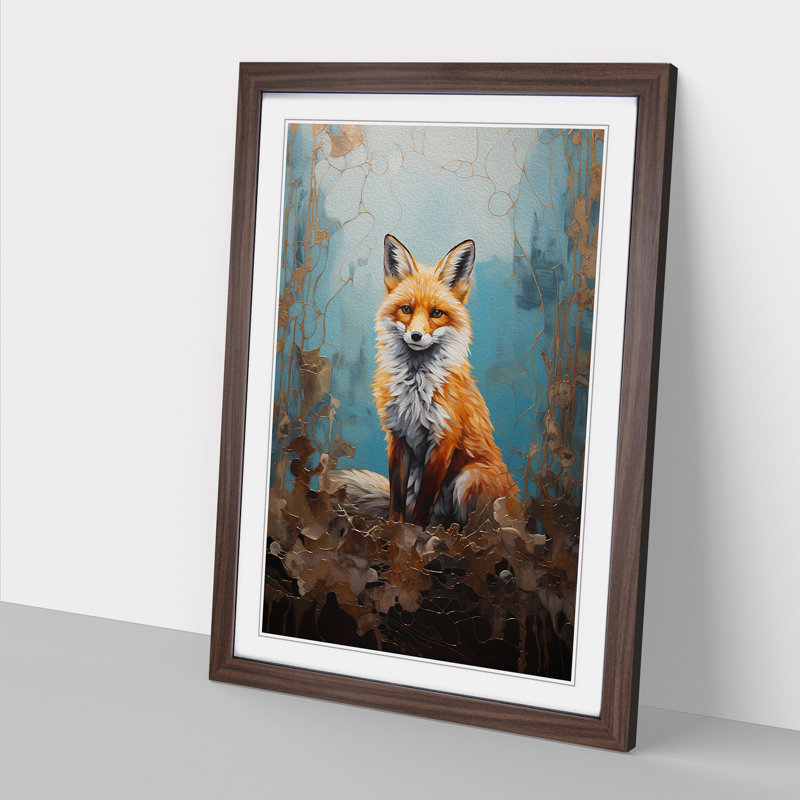 Single Picture Frame Print on Wood, 34cm H x 25cm W, Walnut Framed