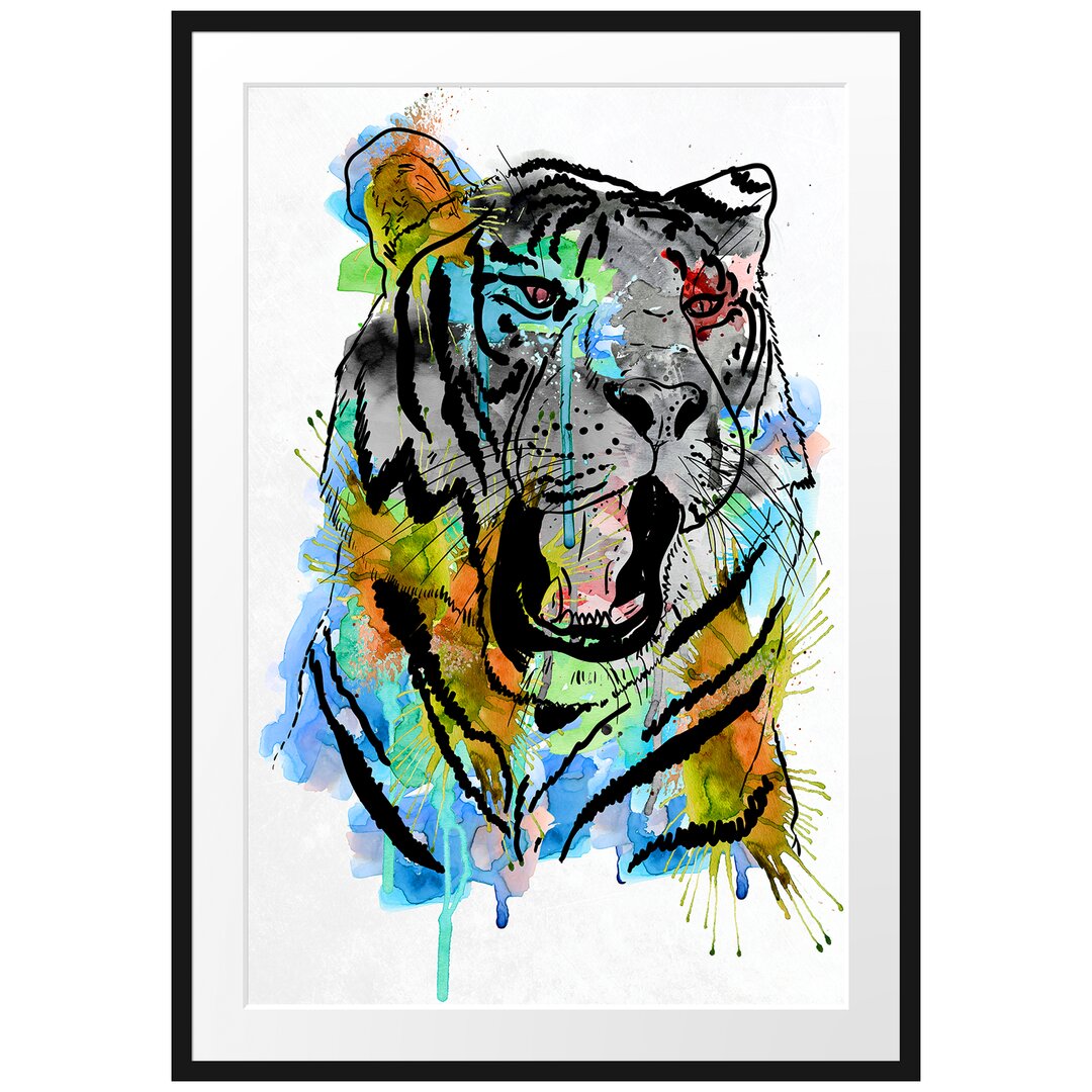 Gerahmtes Poster Roar Aquarell Light