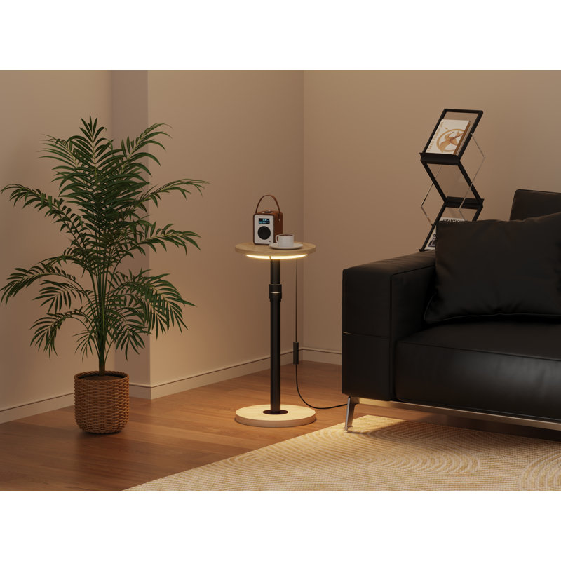 25 cm W Console Table, 25cm Walnut Table With Led Light