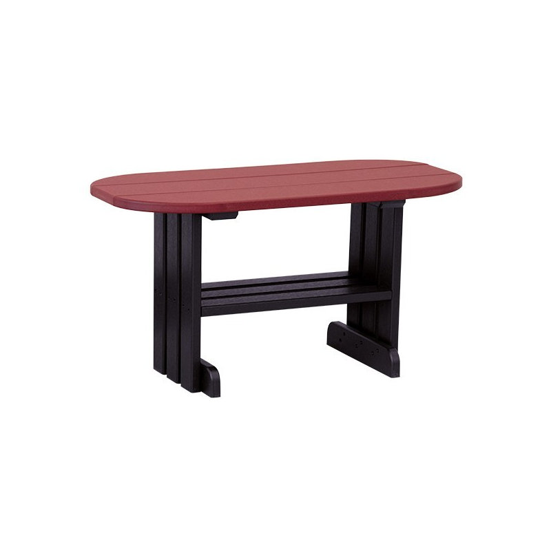 Table basse en plastique Kazan, Noir, Bois de cerisier