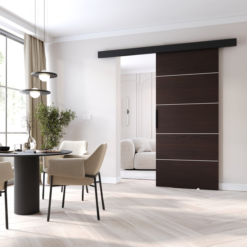 Sliding Door Prim B, Interior Door, 86cm x 205cm, Wenge/Black