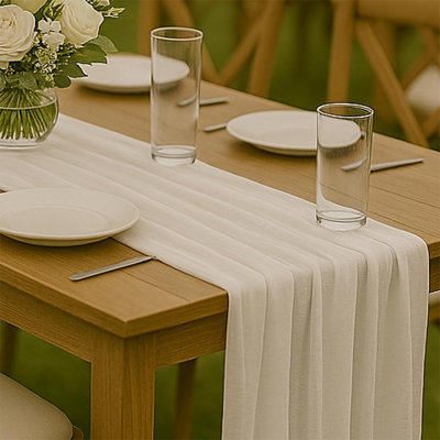 Chemin de table en mousseline de soie