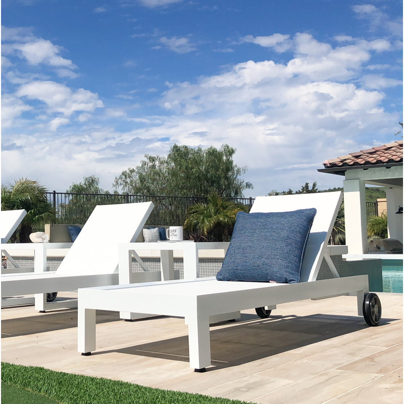 Camela Outdoor Metal Chaise Lounge