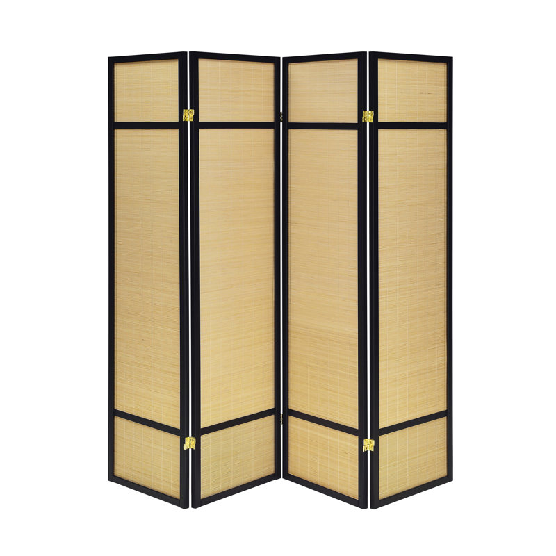 Paravent pliable à quatre panneaux avec pin, léger, polyvalent, esthétique texturée naturelle, hauteur de 71,41 pouces, écran pliable de 68,16 po pour un repositionnement facile, 16,81 lb, 0,75 de large, et plus