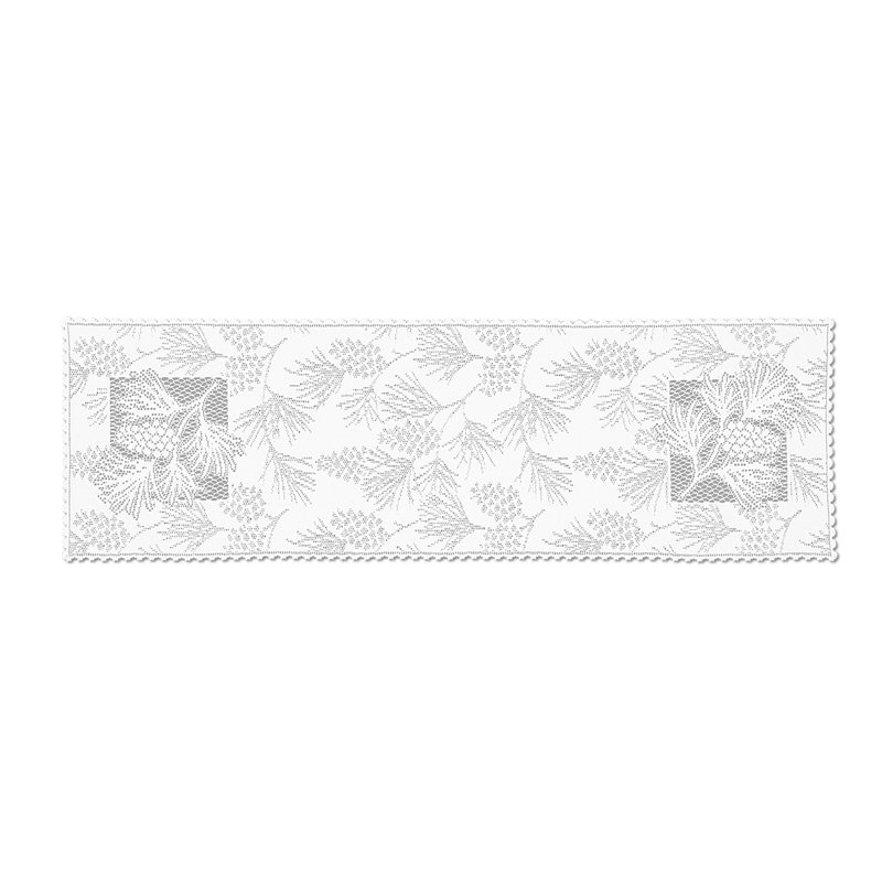 Champlain Floral Table Runner, 45" W x 14" L, White