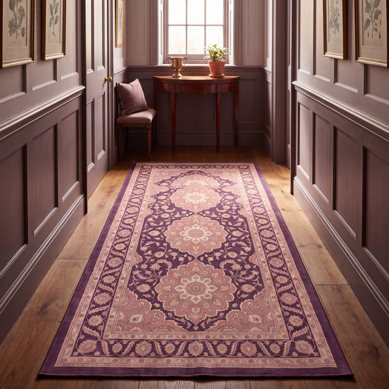 Tapis Cliff2 Traditionnel Médaillon Style Persan Or Rose Gris Ivoire Lavable à la machine Antidérapant Poils courts Intérieur Extérieur Adapté aux animaux domestiques Salon Chambre Salle à manger Entrée Couloir Bureau