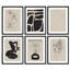 Art mural encadré, ensemble de décors de galerie, noir et brun clair, femme fleur, Monstera, formes abstraites, illustrations modernes, décoratives nordiques pour le salon, la chambre à coucher, le bureau-116539774-116539777