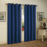 Solid Semi-Sheer Grommet Curtain Panels
