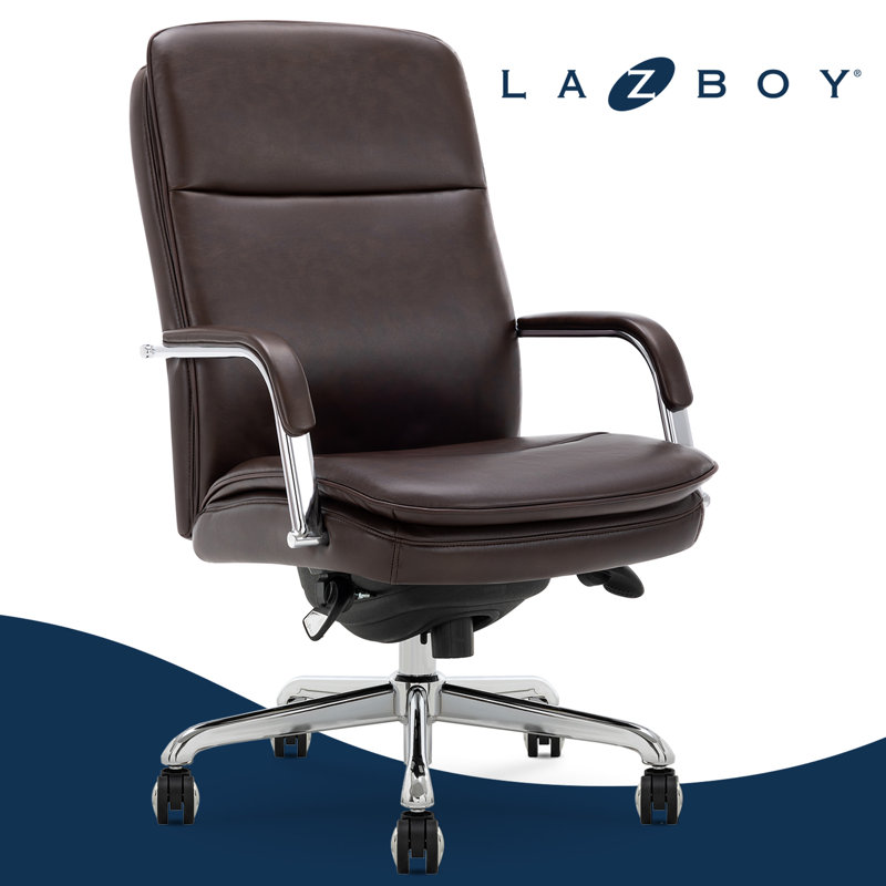 Opus Leather Swivel Executive Office Chair, Black, Chrome
