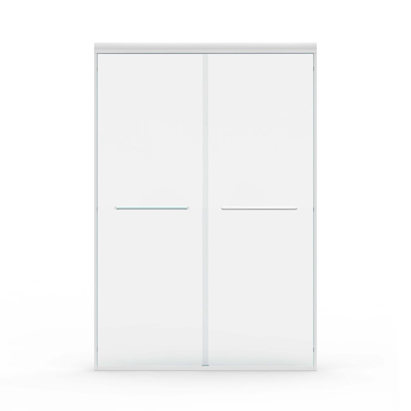 44" - 48" W X 72" H Double Sliding Shower Door, Semi-Frameless Bypass Bathroom Sliding Door With 1/4" (6Mm) Tempered Glass For Walk-In Shower,