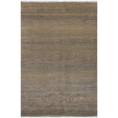 High-Quality Hand-Knotted Natural And Black Area Rug