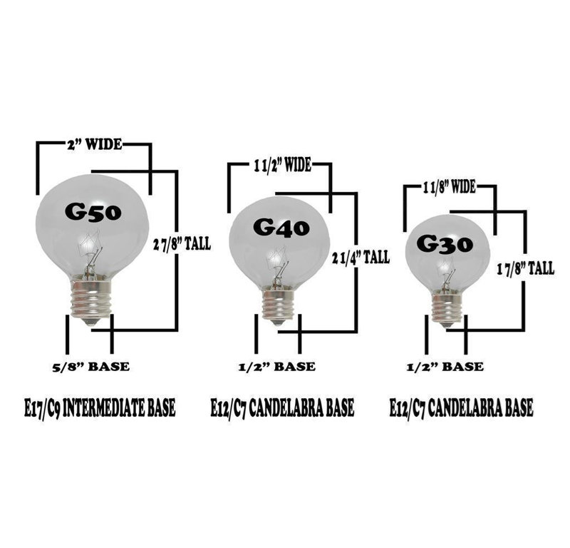 Warm White LED Globe Outdoor String Lights with Brown Wire, 100 Feet