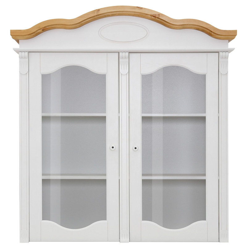 Norell Display Cabinet, White/Natural Brown