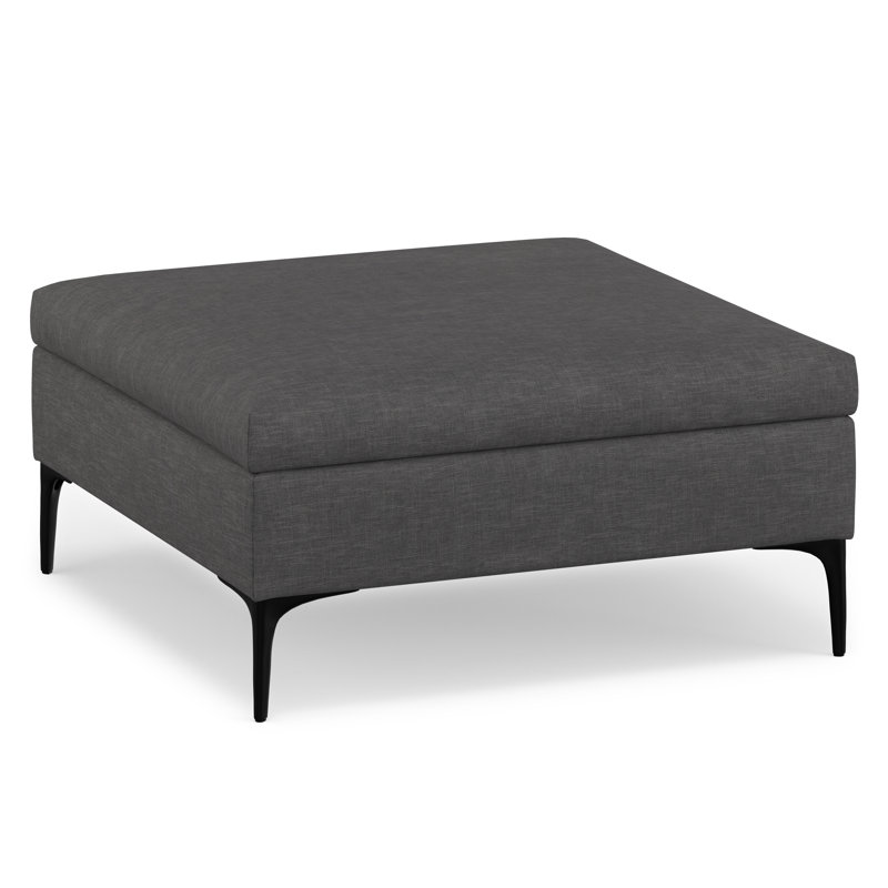 Repose-pieds de rangement pour table basse 36 po avec couvercle relevable Rebecca, Gris ardoise