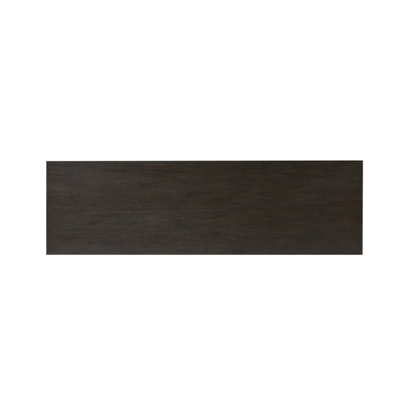 Alessio Media Console-Aged Natural Oak, Smoked Black