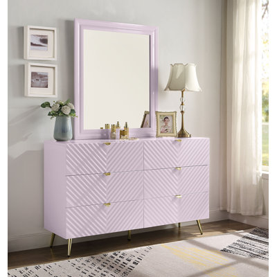 Commode à 6 tiroirs avec miroir Heusain