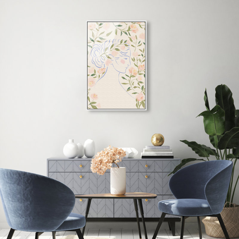 Blooming Hera Print by Oliver Gal, 16"H x 11"W, White Floater Frame
