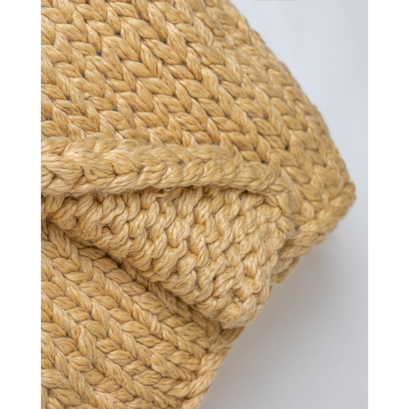 Zage Cable Knit Throw Blanket, Oak