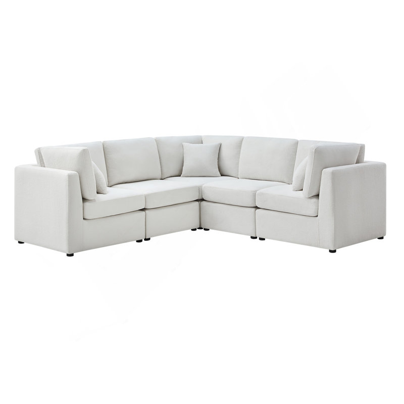Canapé modulaire 5 pièces Chauncy - Ivoire