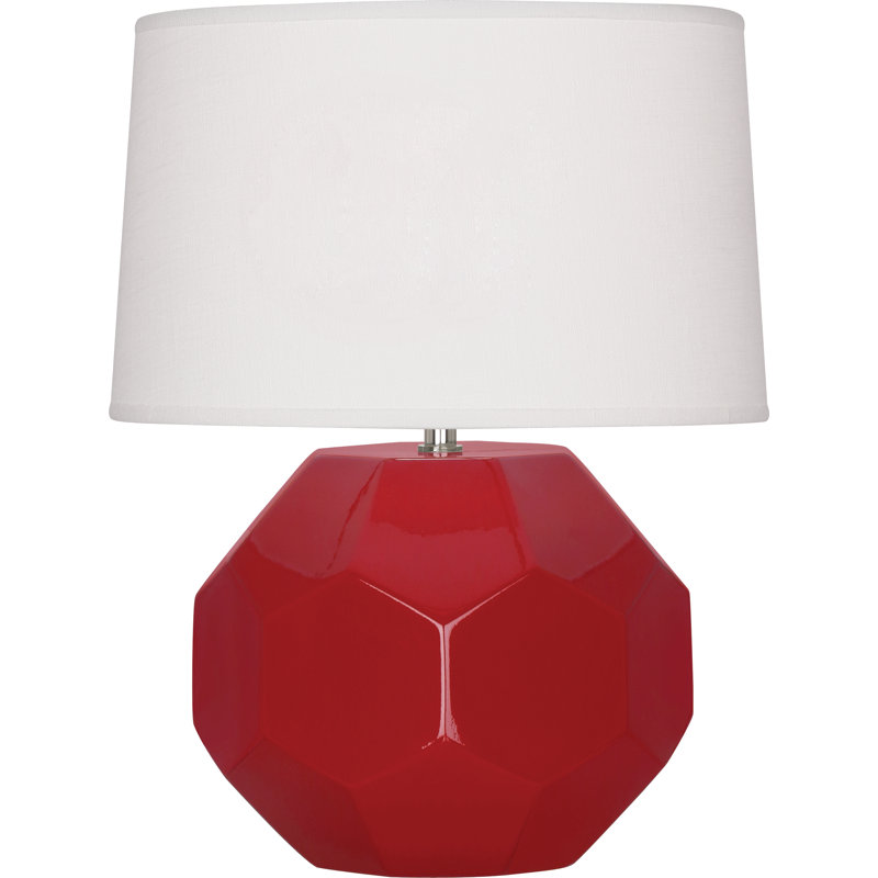 Franklin Table Lamp, 16.5" H x 12.5" W x 12.5" D, Ruby Red