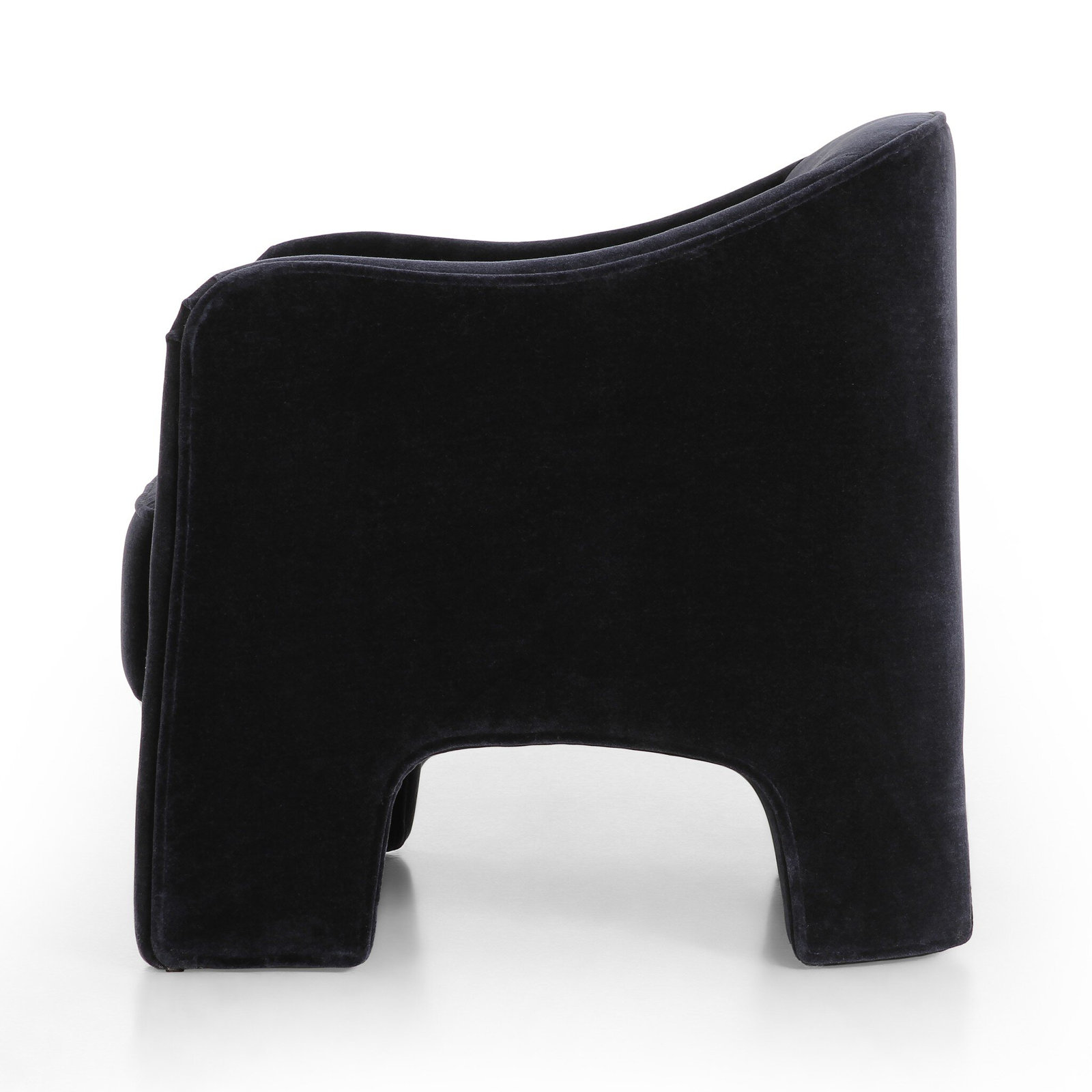 Velvet Barrel Chair, Monte Navy Velvet