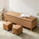 Mayowa Modern 60" Wide Storage Bench with  Two Ottomans and Diamond Weave Patterns