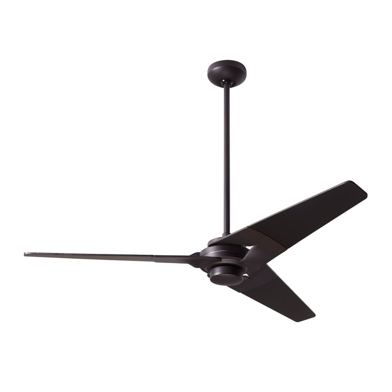 Torsion Downrod Ceiling Fan, Fan Speed Control, Dark Bronze, Black