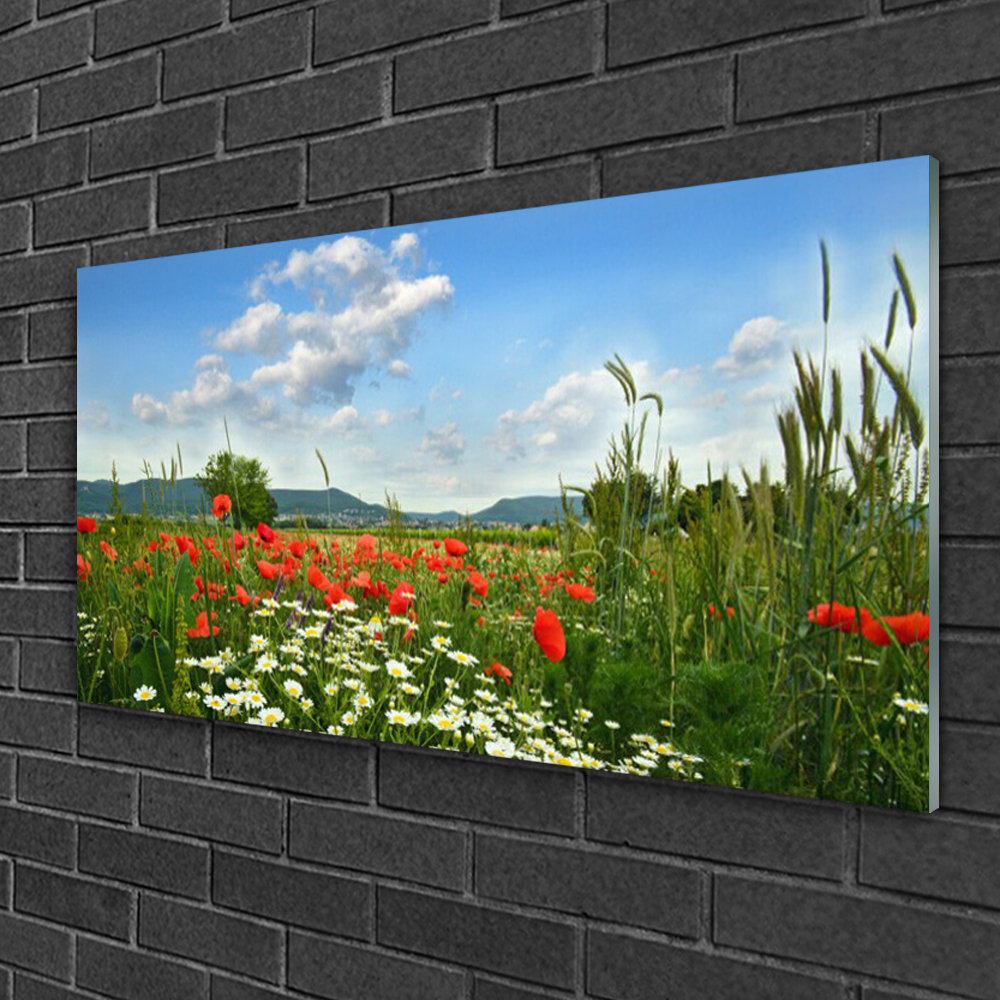 Nature Meadow Flowers - No Frame Print on Glass