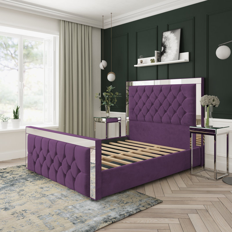 Upholstered Bed, Kingsize (5'), Purple