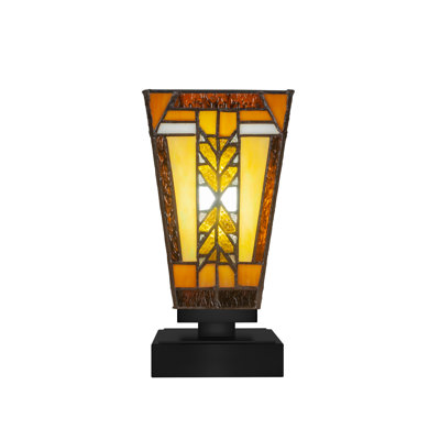 Nolic Accent Lamp With 5" Square Santa Cruz Art Glass