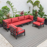 6 - Person Modular Patio Conversation Sets with Cushions
