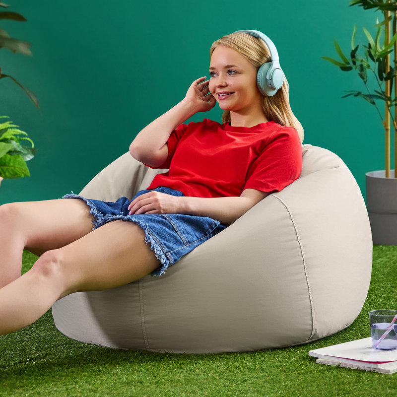 Bean Bag Bazaar Kingston Water-Resistant Classic Bean Bag, Beige