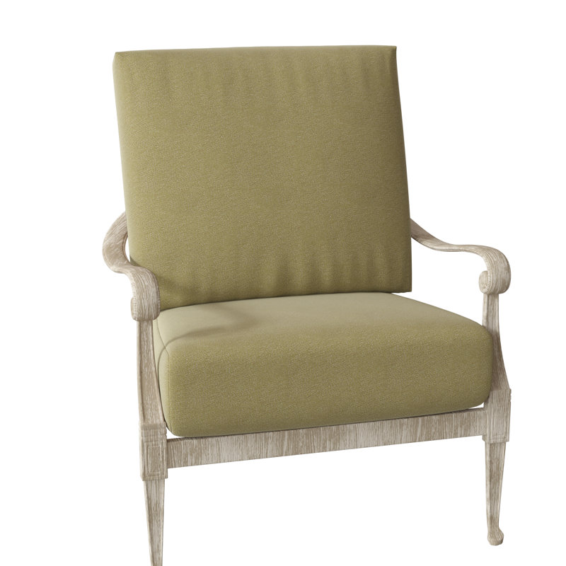 Wiltshire Aluminum Outdoor Lounge Chair, Weathered White, Denver Scarlett Sunbrella®