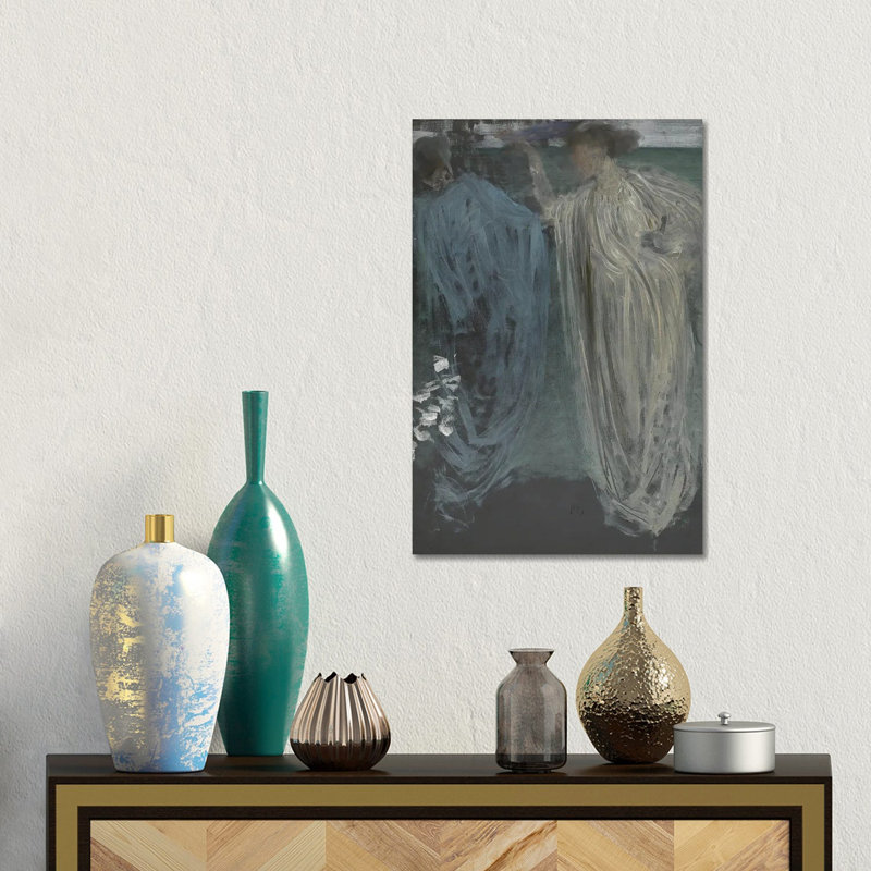 Symphonie en vert et violet - reproduction d'art murale - toile tendue, 18 po x 12 po, Toile tendue avec châssis, Sans cadre