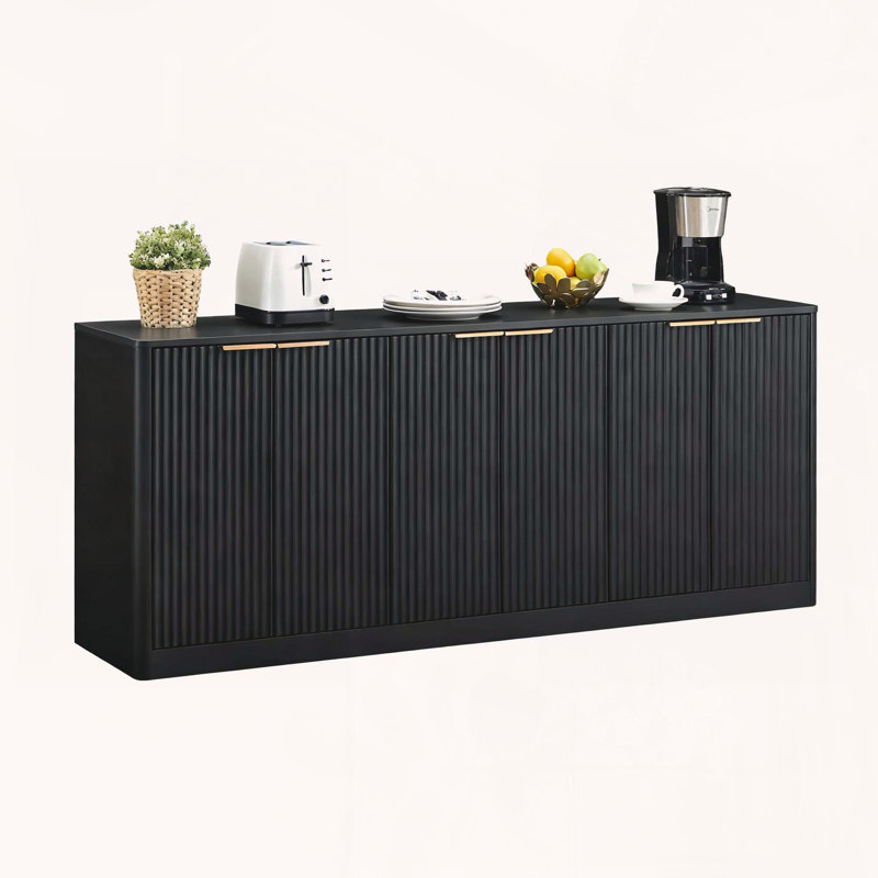 Buffet moderne ondulé avec contours incurvés