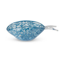 Seaside Glass Fish Bowl, Navy Blue, Small