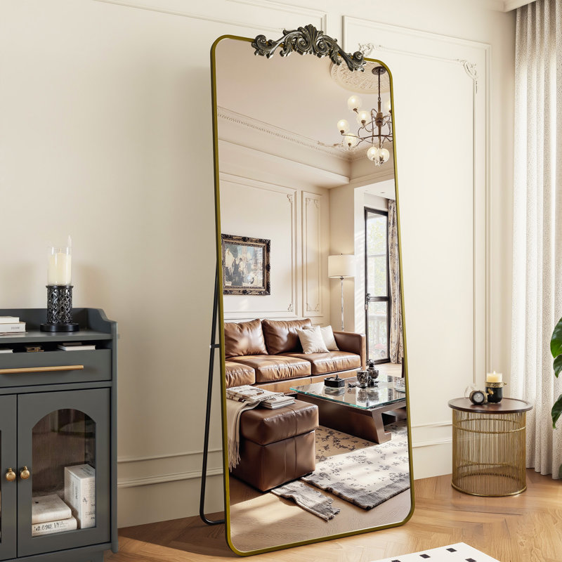 Miroir pleine longueur rétro gravé, Bronze, 64"×21"