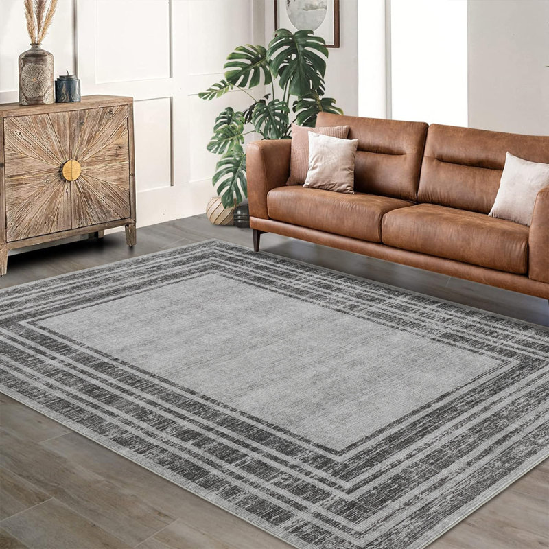 Area Rugs Modern Washable Soft Throw Carpet Non Slip Low Pile Accent Rug for Living Room Bedroom, Rectangle 10' x 13'