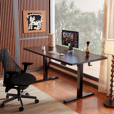 71-inch dual-motor height-adjustable desk with intelligent split desktop - Commercial-grade electric height-adjustable desk (28-inch-45.6-inch) + four-position memory function and anti-sag design - Ideal for collaborative work and design studios.